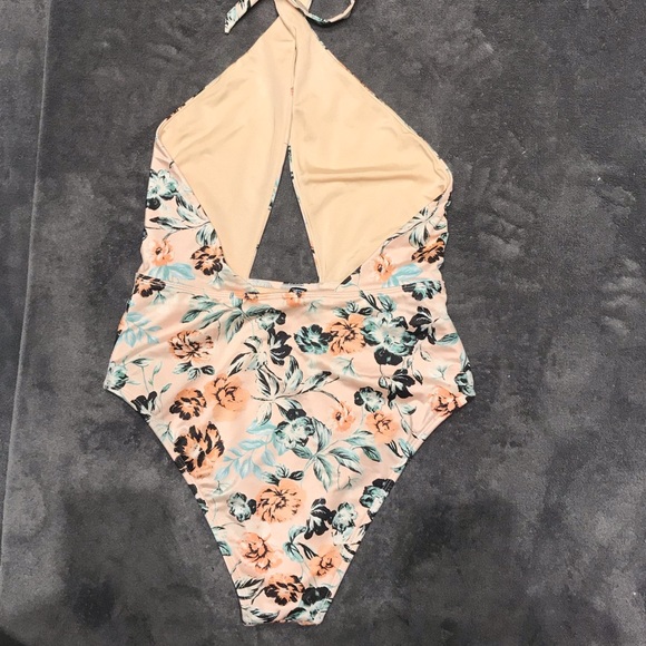 NEW! LA Hearts Pink Floral Wrap One Piece Swimsuit - Picture 5 of 6